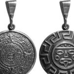 DIJE DOBLE VISTA CALENDARIO AZTECA ABSTRACTO